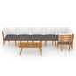 vidaXL Muebles de jardín 7 piezas con cojines madera maciza de acacia vidaXL Muebles de jardín 7 piezas con cojines madera maciza de acacia
