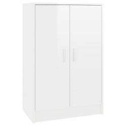 vidaXL Mueble zapatero madera contrachapada blanco brillo 60x35x92 cm