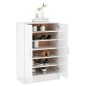 vidaXL Mueble zapatero madera contrachapada blanco brillo 60x35x92 cm
