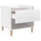 vidaXL Mesitas de noche 2 uds contrachapada blanco brillo 50x46x50 cm