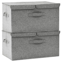 vidaXL Cajas de almacenaje 2 unidades tela gris 50x30x25 cm