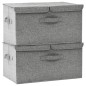 vidaXL Cajas de almacenaje 2 unidades tela gris 50x30x25 cm vidaXL Cajas de almacenaje 2 unidades tela gris 50x30x25 cm