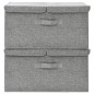 vidaXL Cajas de almacenaje 2 unidades tela gris 50x30x25 cm vidaXL Cajas de almacenaje 2 unidades tela gris 50x30x25 cm