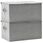 vidaXL Cajas de almacenaje 2 unidades tela gris 50x30x25 cm vidaXL Cajas de almacenaje 2 unidades tela gris 50x30x25 cm