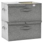 vidaXL Cajas de almacenaje 2 unidades tela gris 50x30x25 cm vidaXL Cajas de almacenaje 2 unidades tela gris 50x30x25 cm