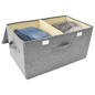 vidaXL Cajas de almacenaje 2 unidades tela gris 50x30x25 cm vidaXL Cajas de almacenaje 2 unidades tela gris 50x30x25 cm