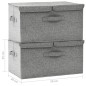 vidaXL Cajas de almacenaje 2 unidades tela gris 50x30x25 cm vidaXL Cajas de almacenaje 2 unidades tela gris 50x30x25 cm
