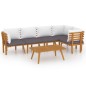 vidaXL Muebles de jardín 6 piezas con cojines madera maciza de acacia vidaXL Muebles de jardín 6 piezas con cojines madera maciza de acacia