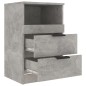 vidaXL Mesita de noche 2 uds madera contrachapada gris hormigón vidaXL Mesita de noche 2 uds madera contrachapada gris hormigón
