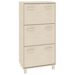 vidaXL Zapatero HAMAR madera pino maciza marrón miel 59,5x35x117 cm