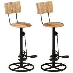 vidaXL Taburetes de cocina 2 unidades madera maciza de mango