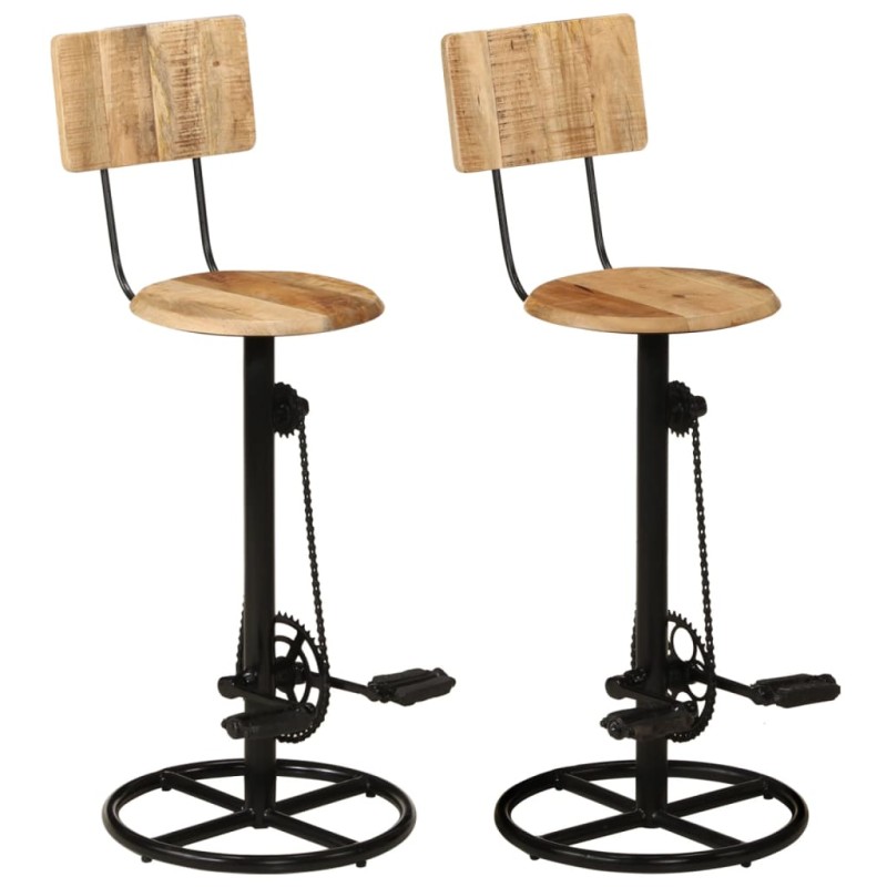 vidaXL Taburetes de cocina 2 unidades madera maciza de mango vidaXL Taburetes de cocina 2 unidades madera maciza de mango
