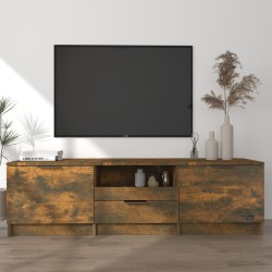 vidaXL Mueble para TV madera contrachapada roble ahumado 140x35x40cm