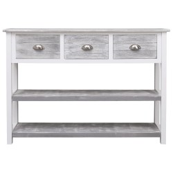 vidaXL Aparador madera maciza de paulownia gris antiguo 108x30x76 cm