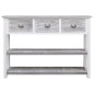 vidaXL Aparador madera maciza de paulownia gris antiguo 108x30x76 cm vidaXL Aparador madera maciza de paulownia gris antiguo 108x30x76 cm