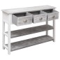 vidaXL Aparador madera maciza de paulownia gris antiguo 108x30x76 cm vidaXL Aparador madera maciza de paulownia gris antiguo 108x30x76 cm