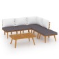 vidaXL Muebles de jardín 6 piezas con cojines madera maciza de acacia vidaXL Muebles de jardín 6 piezas con cojines madera maciza de acacia