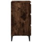 vidaXL Mesita de noche con patas de metal roble ahumado 40x35x69 cm vidaXL Mesita de noche con patas de metal roble ahumado 40x35x69 cm