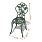 vidaXL Mesa y sillas bistró de jardín 3 piezas aluminio fundido verde