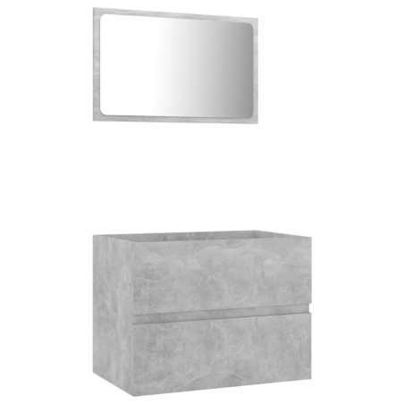 vidaXL Set muebles de baño 2 piezas madera contrachapada gris hormigón