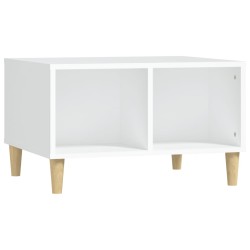 vidaXL Mesa de centro madera contrachapada blanco 60x50x36,5 cm