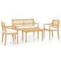 vidaXL Set de muebles de jardín 4 pzas y cojines madera maciza de teca vidaXL Set de muebles de jardín 4 pzas y cojines madera maciza de teca