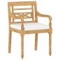 vidaXL Set de muebles de jardín 4 pzas y cojines madera maciza de teca vidaXL Set de muebles de jardín 4 pzas y cojines madera maciza de teca
