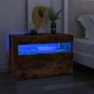 vidaXL Mueble de TV con luces LED color roble ahumado 60x35x40 cm