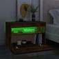vidaXL Mueble de TV con luces LED color roble ahumado 60x35x40 cm
