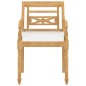 vidaXL Set de muebles de jardín 4 pzas y cojines madera maciza de teca vidaXL Set de muebles de jardín 4 pzas y cojines madera maciza de teca