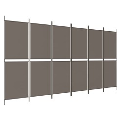 vidaXL Biombo divisor de 6 paneles de tela gris antracita 300x200 cm