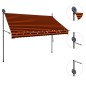 vidaXL Toldo manual retráctil con LED naranja y marrón 250 cm vidaXL Toldo manual retráctil con LED naranja y marrón 250 cm
