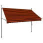 vidaXL Toldo manual retráctil con LED naranja y marrón 250 cm vidaXL Toldo manual retráctil con LED naranja y marrón 250 cm