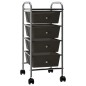 vidaXL Carrito de almacenaje portátil 4 cajones plástico negro vidaXL Carrito de almacenaje portátil 4 cajones plástico negro