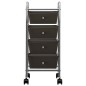vidaXL Carrito de almacenaje portátil 4 cajones plástico negro vidaXL Carrito de almacenaje portátil 4 cajones plástico negro