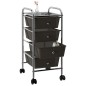 vidaXL Carrito de almacenaje portátil 4 cajones plástico negro vidaXL Carrito de almacenaje portátil 4 cajones plástico negro