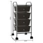 vidaXL Carrito de almacenaje portátil 4 cajones plástico negro vidaXL Carrito de almacenaje portátil 4 cajones plástico negro
