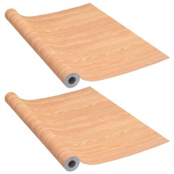 vidaXL Láminas autoadhesivas puertas 2 uds PVC Ahorn 210x90cm 