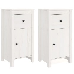vidaXL Aparadores 2 uds madera maciza de pino blanco 40x35x80 cm