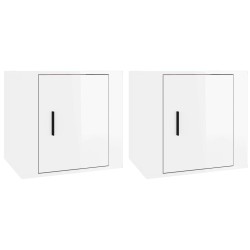 vidaXL Mesitas de noche 2 unidades blanco brillante 50x39x47 cm