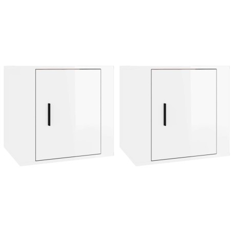 vidaXL Mesitas de noche 2 unidades blanco brillante 50x39x47 cm
