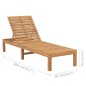 vidaXL Tumbona de madera maciza de teca