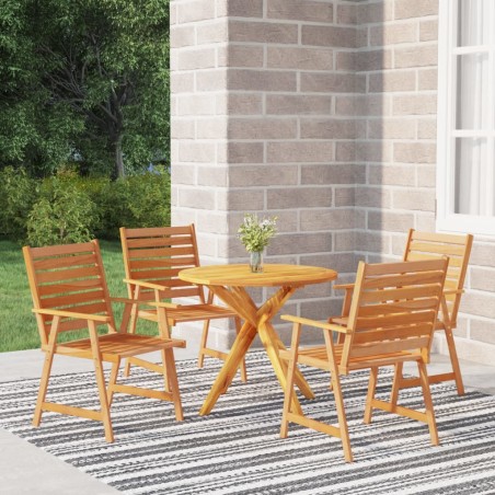vidaXL Juego de comedor de jardín 5 piezas madera maciza de acacia