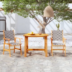 vidaXL Juego de comedor de jardín 3 piezas madera maciza de acacia