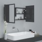 vidaXL Armario espejo de baño luz LED acrílico gris brillo 80x12x45 cm vidaXL Armario espejo de baño luz LED acrílico gris brillo 80x12x45 cm