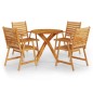 vidaXL Juego de comedor de jardín 5 piezas madera maciza de acacia vidaXL Juego de comedor de jardín 5 piezas madera maciza de acacia