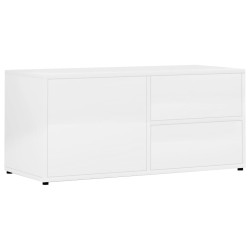 vidaXL Mueble TV madera contrachapada blanco brillante 80x34x36 cm