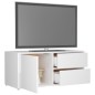 vidaXL Mueble TV madera contrachapada blanco brillante 80x34x36 cm vidaXL Mueble TV madera contrachapada blanco brillante 80x34x36 cm