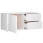 vidaXL Mueble TV madera contrachapada blanco brillante 80x34x36 cm vidaXL Mueble TV madera contrachapada blanco brillante 80x34x36 cm