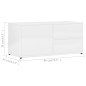 vidaXL Mueble TV madera contrachapada blanco brillante 80x34x36 cm vidaXL Mueble TV madera contrachapada blanco brillante 80x34x36 cm